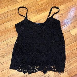 Polo Ralph Lauren black lace crochet tank